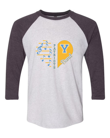 Yorktown Patriots Heart Band Women's Baseball T-Shirt