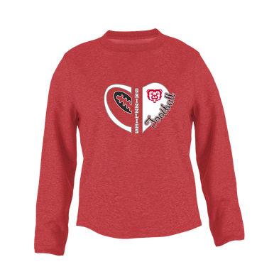 McMinnville Grizzlies Heart Football Women's Sweatshirt
