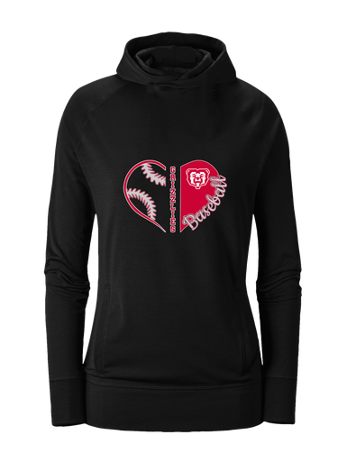 McMinnville Grizzlies Heart Baseball Women's Hoodie