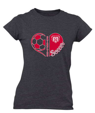 McMinnville Grizzlies Heart Soccer Women's SS T-Shirt