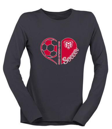 McMinnville Grizzlies Heart Soccer Women's Premium LS T-Shirt