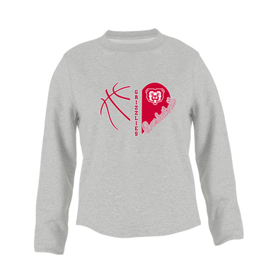 McMinnville Grizzlies Heart Basketball Women's Sweatshirt