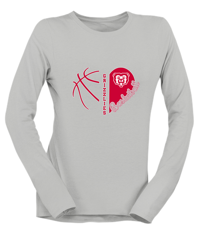 McMinnville Grizzlies Heart Basketball Women's Premium LS T-Shirt