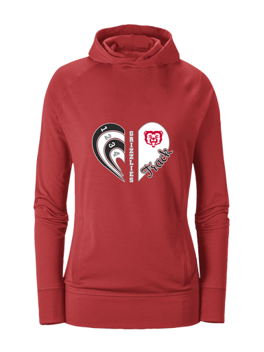 McMinnville Grizzlies Heart Track Women's Hoodie