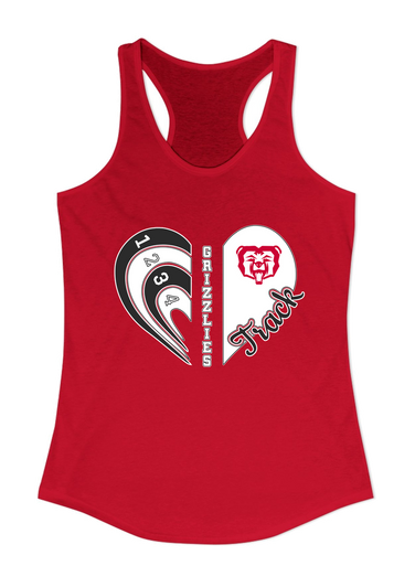 McMinnville Grizzlies Heart Track Women's Tank Top