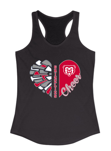 McMinnville Grizzlies Heart Cheer Women's Tank Top