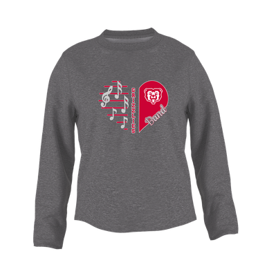 McMinnville Grizzlies Heart Band Women's Sweatshirt
