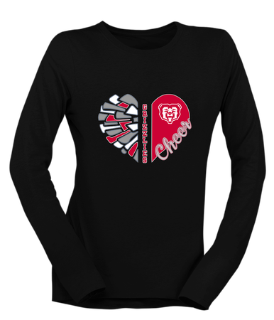 McMinnville Grizzlies Heart Cheer Women's Premium LS T-Shirt