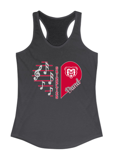 McMinnville Grizzlies Heart Band Women's Tank Top