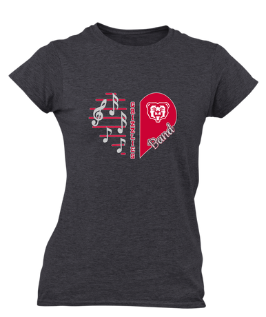 McMinnville Grizzlies Heart Band Women's Premium SS T-Shirt