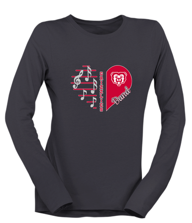 McMinnville Grizzlies Heart Band Women's Premium LS T-Shirt