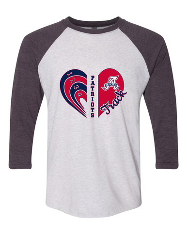 Albemarle Patriots Heart Track Women's Baseball T-Shirt