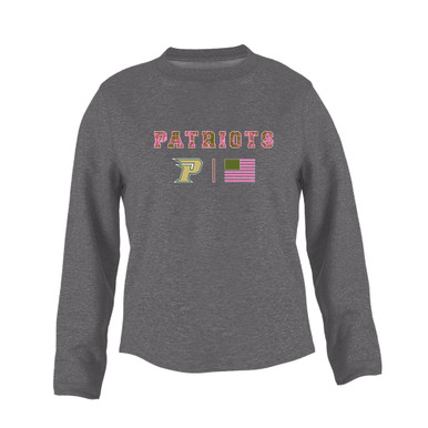 Pinecrest Patriots Pink Camo Flag Women's Sweatshirt