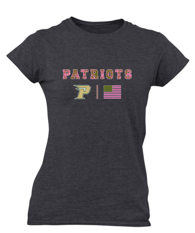 Pinecrest Patriots Pink Camo Flag Women's SS T-Shirt