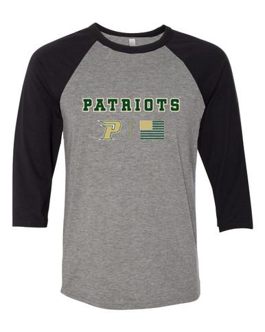 Pinecrest Patriots Team Colors Flag Women's Baseball T-Shirt