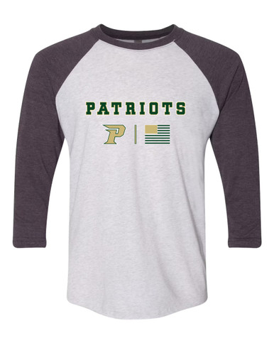 Pinecrest Patriots Team Colors Flag Men's Baseball T-Shirt