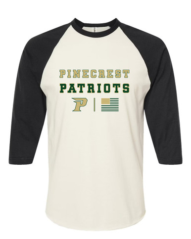 Pinecrest Patriots Spirit Flag Women's Baseball T-Shirt