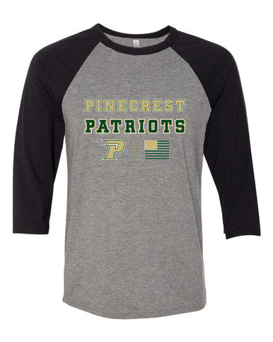 Pinecrest Patriots Spirit Flag Men's Baseball T-Shirt