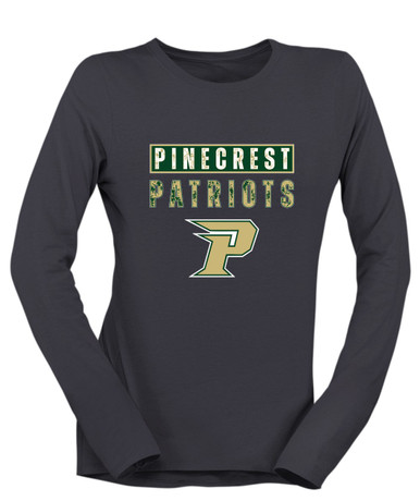 Pinecrest Patriots Mascot #9 Women's LS T-Shirt