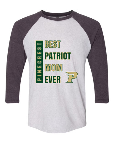 Pinecrest Patriots Best Patriot Mom Women's Baseball T-Shirt