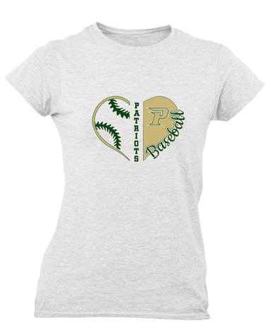 Pinecrest Patriots Heart Baseball Women's Premium SS T-Shirt