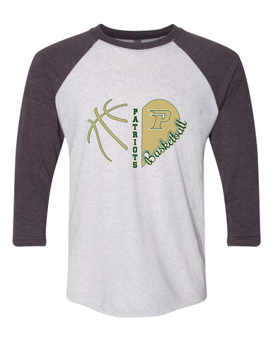Pinecrest Patriots Heart Basketball Women's Baseball T-Shirt
