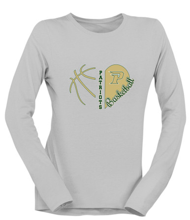 Pinecrest Patriots Heart Basketball Women's LS T-Shirt