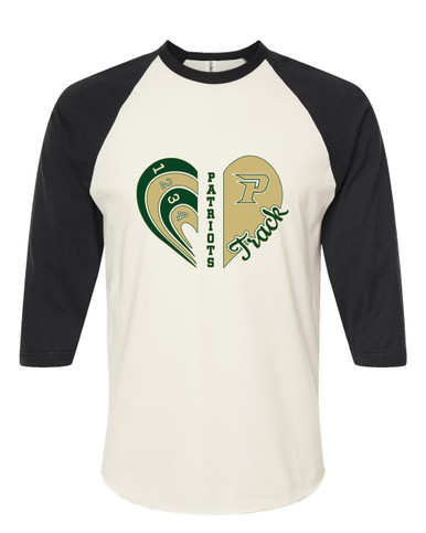 Pinecrest Patriots Heart Track Women's Baseball T-Shirt