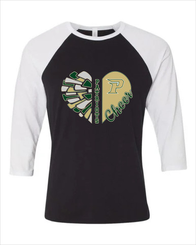 Pinecrest Patriots Heart Cheer Women's Baseball T-Shirt