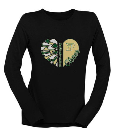 Pinecrest Patriots Heart Cheer Women's LS T-Shirt