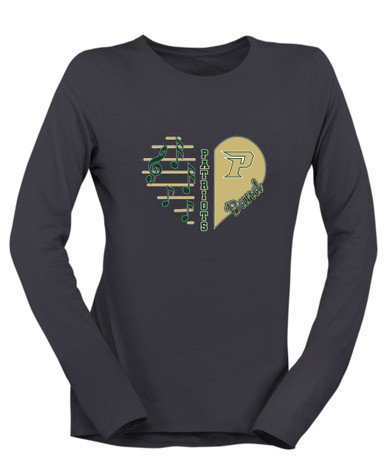 Pinecrest Patriots Heart Band Women's LS T-Shirt