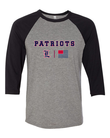 Liberty Patriots Team Colors Flag Women's Baseball T-Shirt