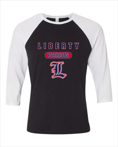 Liberty Patriots Mascot #3 Women's Baseball T-Shirt