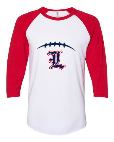 Liberty Patriots Football #2 Women's Baseball T-Shirt