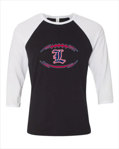 Liberty Patriots Football #3 Women's Baseball T-Shirt