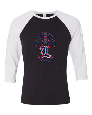 Liberty Patriots Football #4 Women's Baseball T-Shirt
