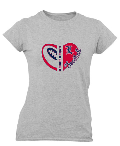 Liberty Patriots Heart Football Women's Premium SS T-Shirt
