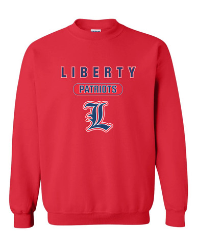 Liberty Patriots L Script Mascot #3 Men's Sweatshirt