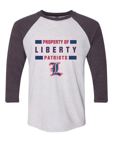 Liberty Patriots L Script Property Of Women's Baseball T-Shirt