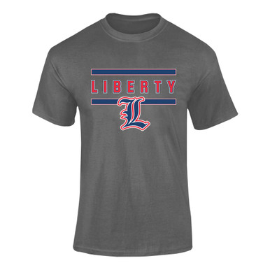 Liberty Patriots L Script Mascot #4 Men's SS T-Shirt
