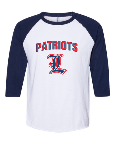 Liberty Patriots L Script Mascot #6 Women's Baseball T-Shirt