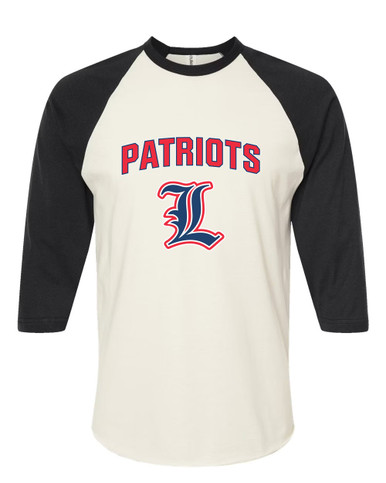 Liberty Patriots L Script Mascot #6 Men's Baseball T-Shirt