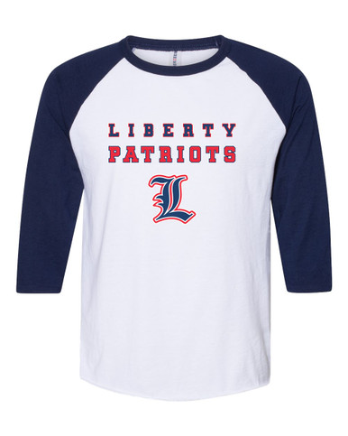 Liberty Patriots L Script Spirit Men's Baseball T-Shirt