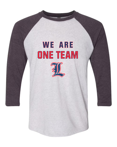 Liberty Patriots L Script We Are One Team Women's Baseball T-Shirt
