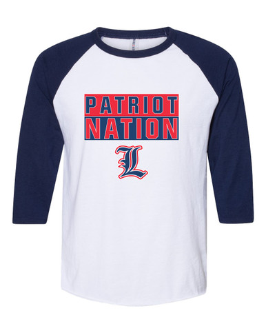Liberty Patriots L Script Nation #1 Women's Baseball T-Shirt