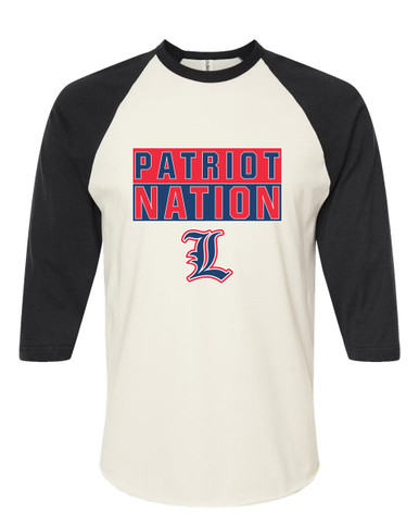 Liberty Patriots L Script Nation #1 Men's Baseball T-Shirt