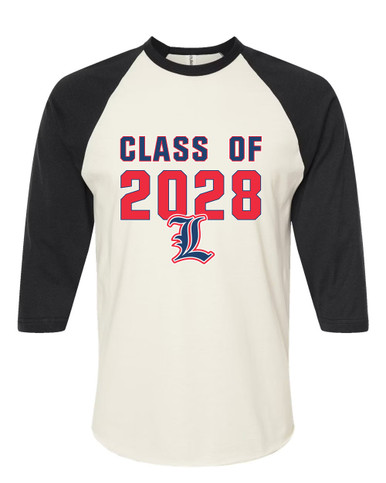 Liberty Patriots L Script Class of 2028 Women's Baseball T-Shirt