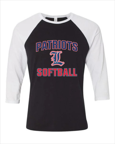 Liberty Patriots L Script Softball #1 Women's Baseball T-Shirt