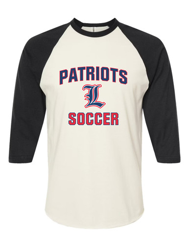 Liberty Patriots L Script Soccer #1 Men's Baseball T-Shirt
