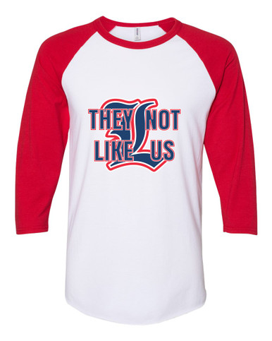 Liberty Patriots L Script They Not Like Us #2 Men's Baseball T-Shirt